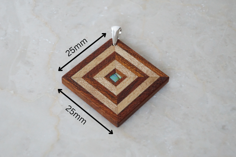 Small Square Wooden Pendant