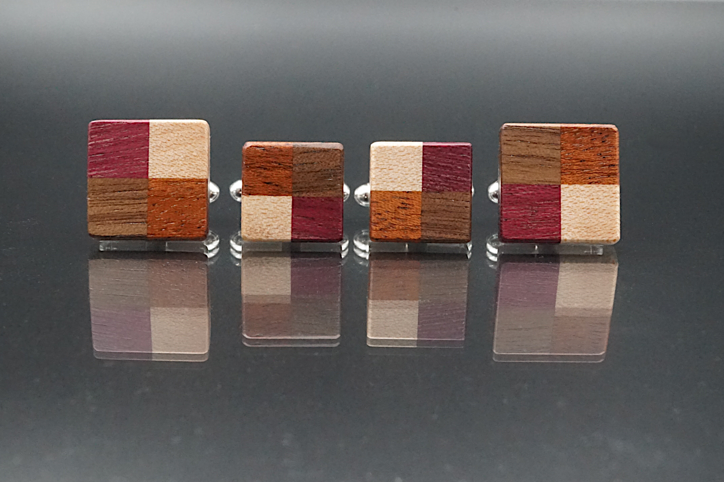 Natural Wood Art Deco Cuff Links Elegant Design | Groomsmen Gift | Wooden Anniversary Gift | Gift for Dad/Husband/Boyfriend